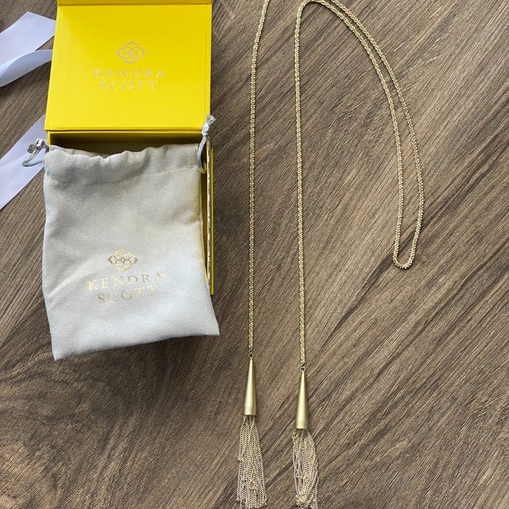 Kendra Scott Gold Long Necklace -Never Worn
